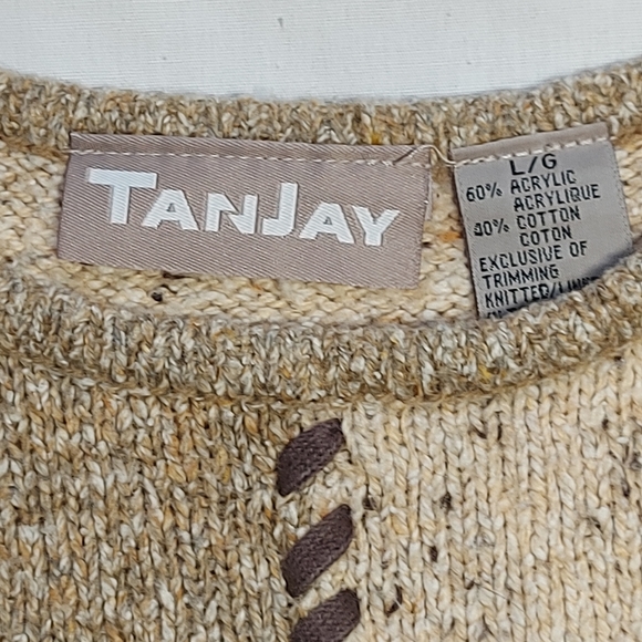 Vintage Tanjay Knit Sweater Women's Brown Country Hotel, Large - Picture 6 of 13